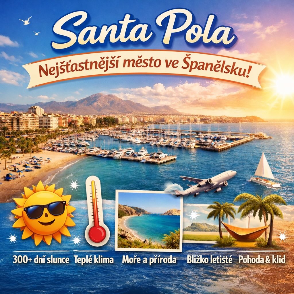 🌞 Santa Pola patří podle nedávné studie kvality života mezi nejšťastnější města ve Španělsku.
Proč právě tady? 💙
Výzkum hodnotil konkrétní faktory, které ovlivňují spokojenost lidí:
☀️ více než 300 slunečných dní v roce
🌡️ příjemné středomořské klima po celý rok
🌊 blízkost moře a přírody
✈️ skvělá dostupnost – jen pár minut od letiště v Alicante
🏡 klidnější tempo života než ve velkých městech
A přesně tohle tady zažijete i vy:
🏖️ rána u moře
🌅 večery při západu slunce
🍷 pohodu, kterou si odvezete s sebou domů
Přijeďte si odpočinout tam, kde se dobře žije ✨
👉 Rezervace pobytu přes zprávu nebo náš web
#SantaPola #Spanelsko #Dovolena #More #prazdninyvespanelsku